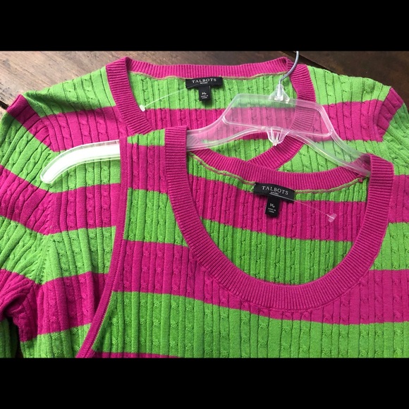 Talbots Petite Spring Sweater Twinset MP M - Picture 2 of 5
